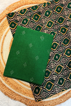 Handloom cotton 2 pc set - Green Top & Ogee Printed Bottom