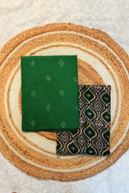 Handloom cotton 2 pc set - Green Top & Ogee Printed Bottom