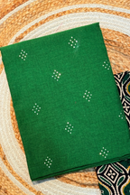 Handloom cotton 2 pc set - Green Top & Ogee Printed Bottom