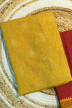 Handloom cotton 2 pc set - Occur Yellow Top With Red Checks Bottom