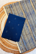 Handloom Cotton 2 Pc Set - Blue & Colorful vertical Strips bottom
