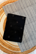 Handloom Cotton 2 Pc Set - Black With Printed Line Bottom