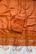 Linen Jamdani 2 Pc Set – Rust Orange