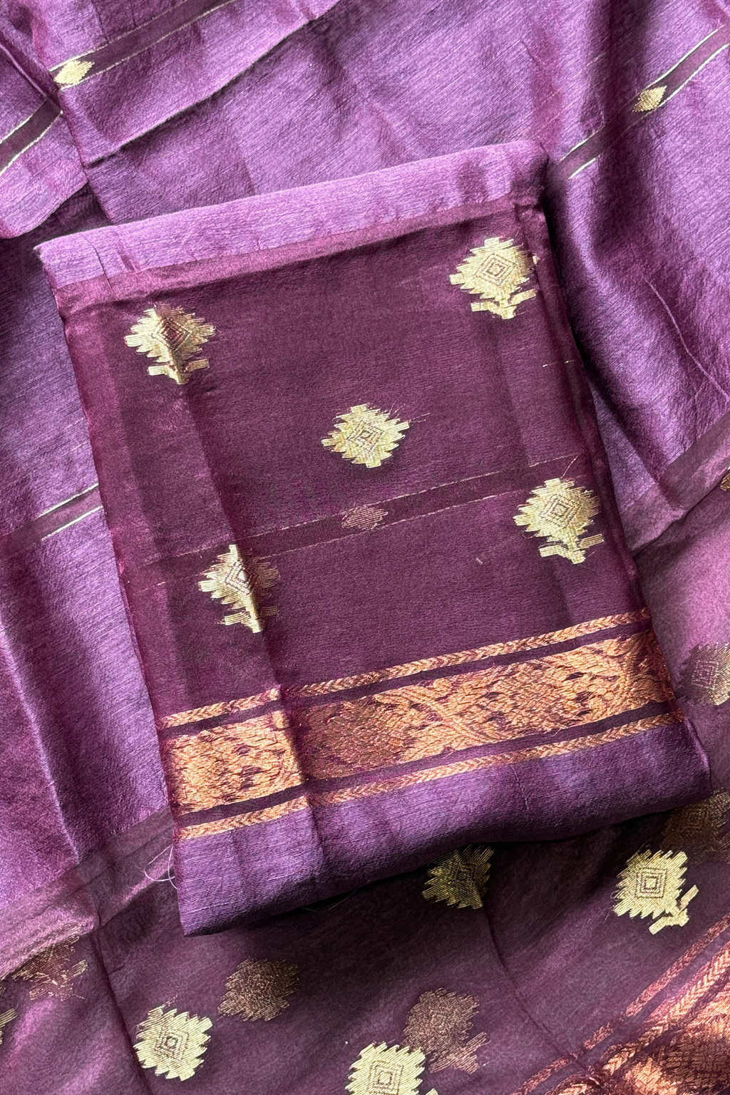 Linen Jamdani 2 Pc Set – Purple Wine
