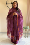 Linen Jamdani 2 Pc Set – Purple Wine