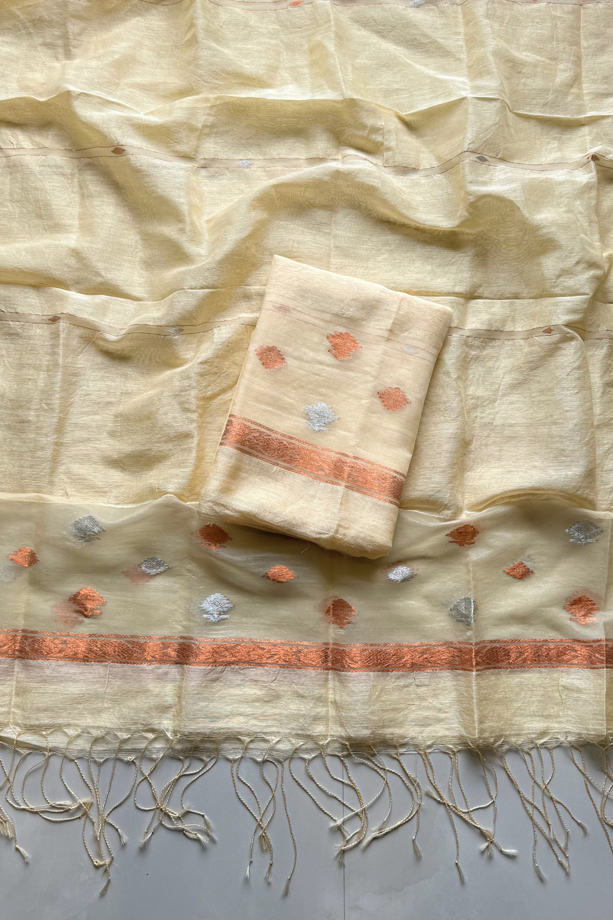 Linen Jamdani 2 Pc Set – Off-white