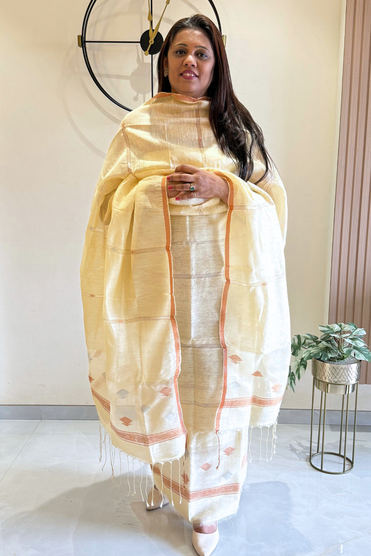 Linen Jamdani 2 Pc Set – Off-white