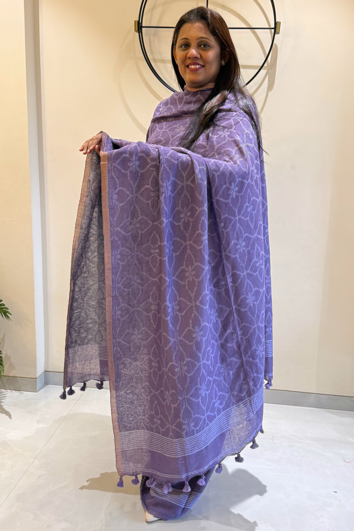 Cotton Jamdani 2 Pc Set – Light purple