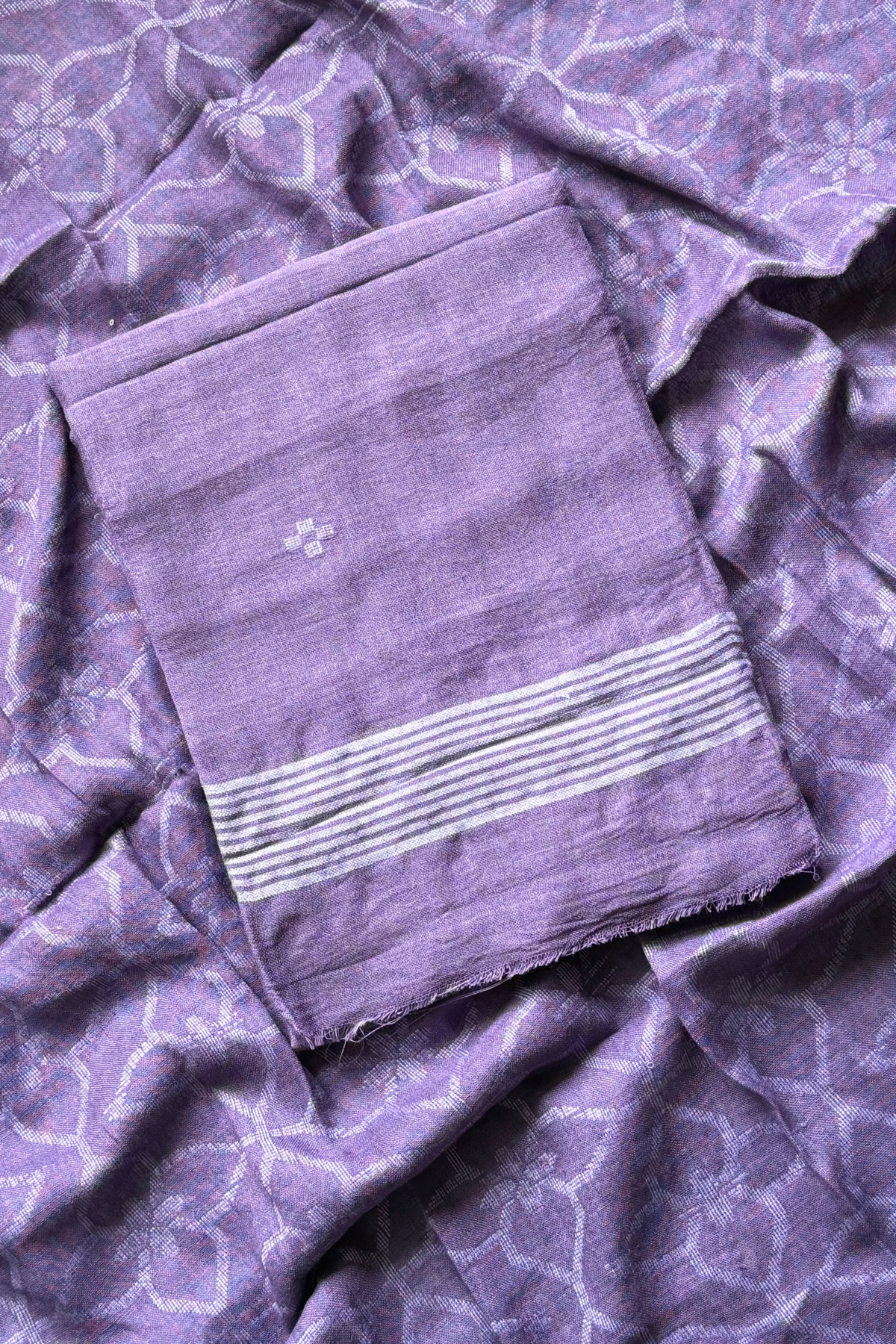 Cotton Jamdani 2 Pc Set – Light purple