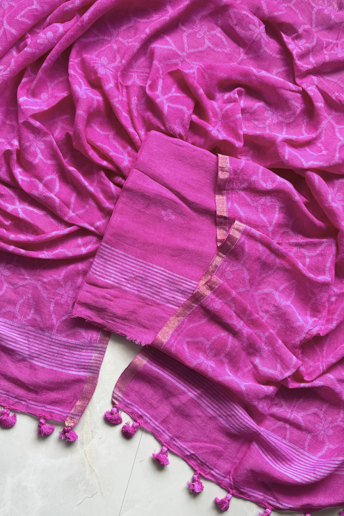 Cotton Jamdani 2 Pc Set – Pink