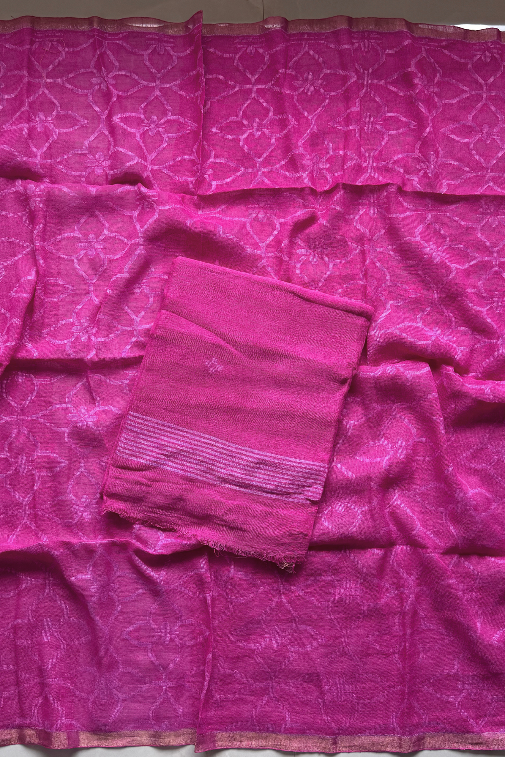 Cotton Jamdani 2 Pc Set – Fuchsia Pink