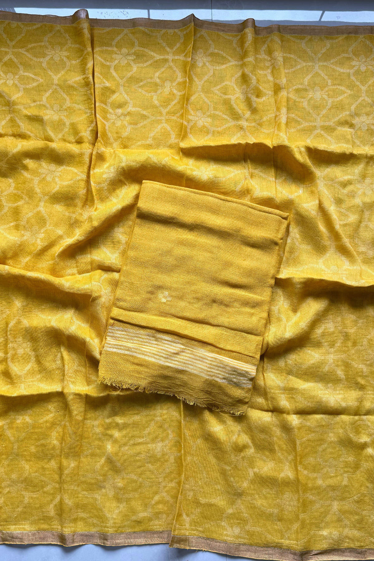 Cotton Jamdani 2 Pc Set – Yellow