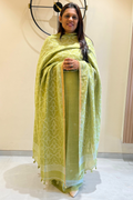 Cotton Jamdani 2 Pc Set – Light Parrot Green