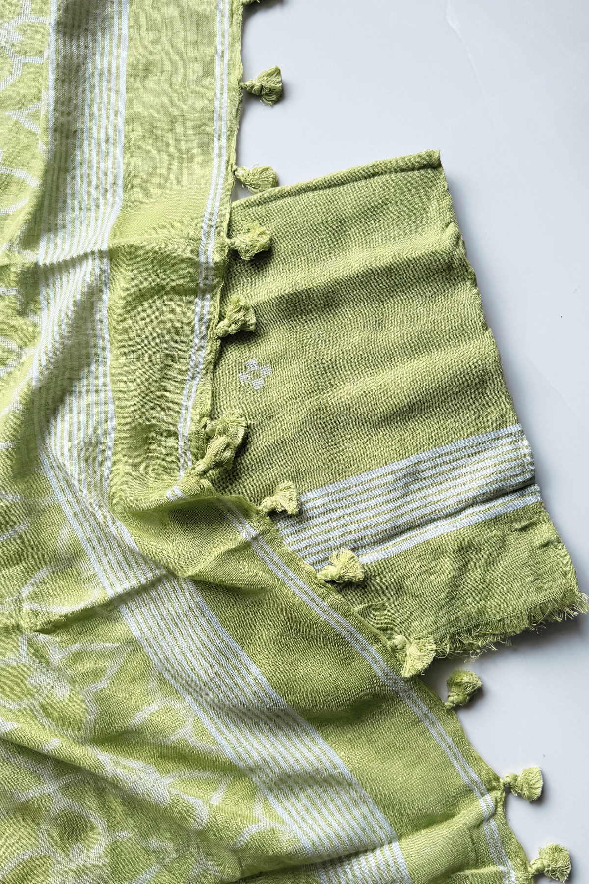Cotton Jamdani 2 Pc Set – Light Parrot Green
