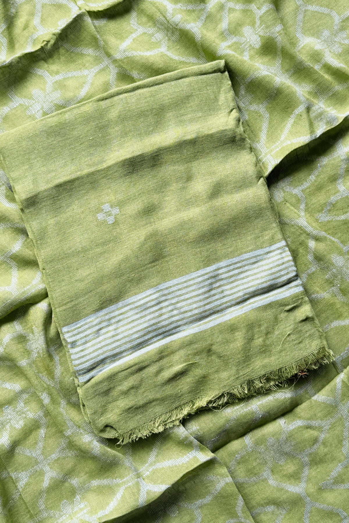 Cotton Jamdani 2 Pc Set – Light Parrot Green