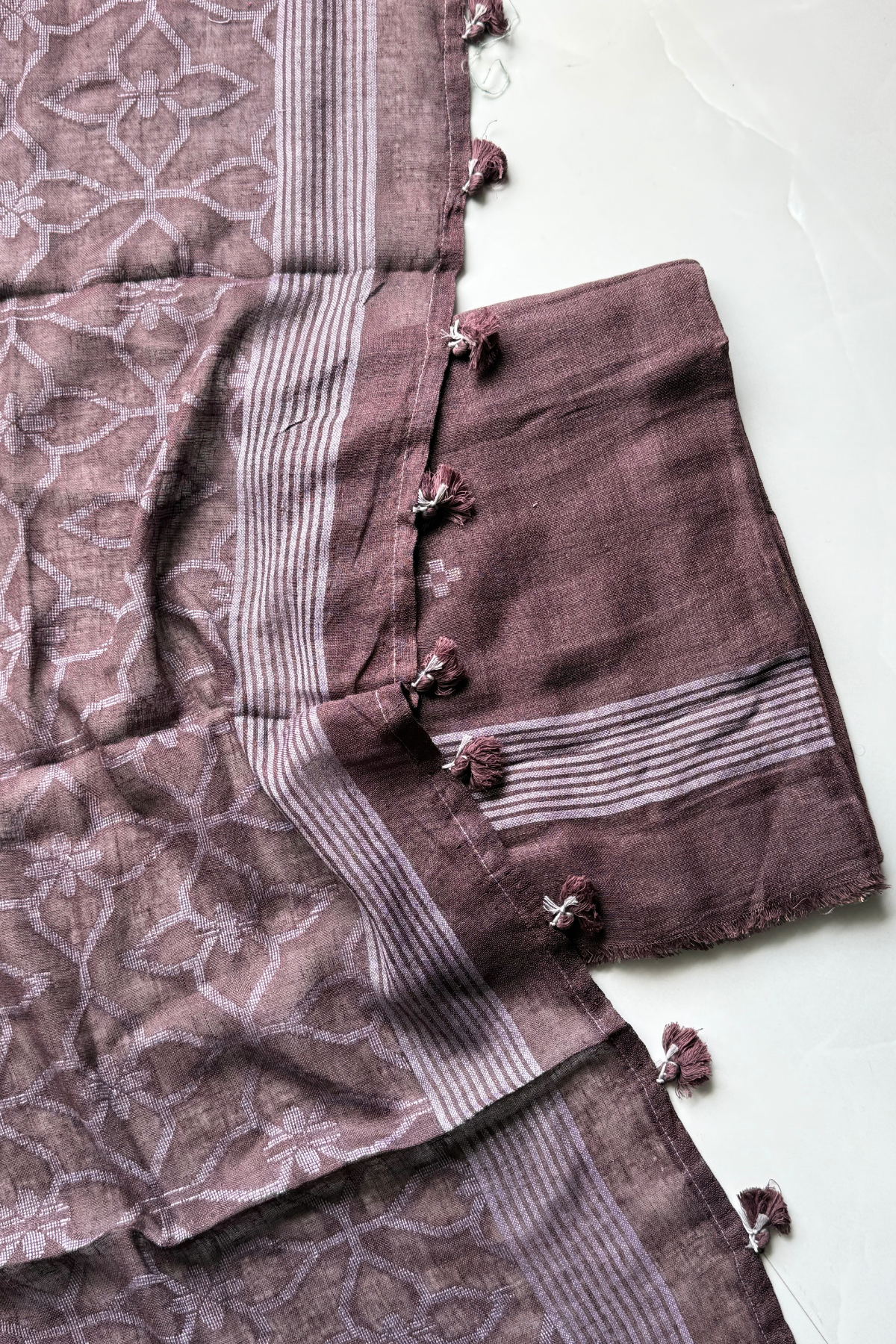 Cotton Jamdani 2 Pc Set – Brown