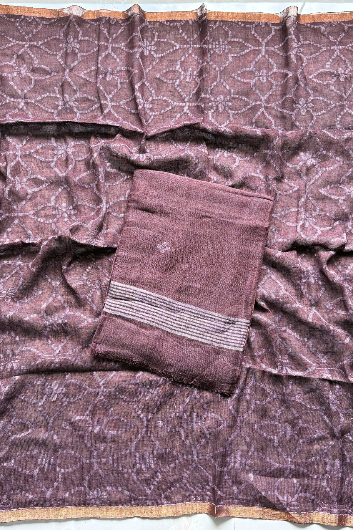 Cotton Jamdani 2 Pc Set – Brown