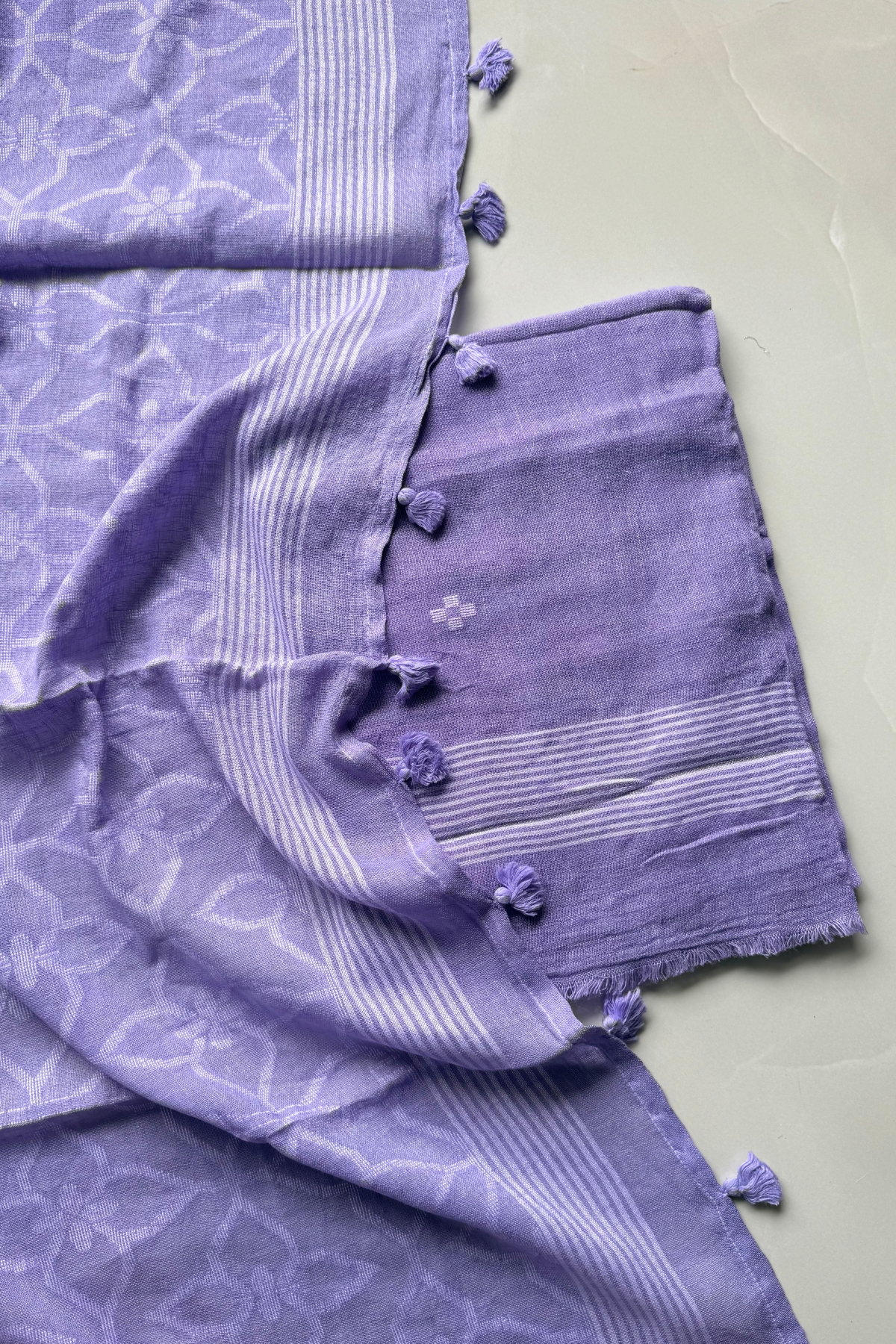 Cotton Jamdani 2 Pc Set – Pastel Purple