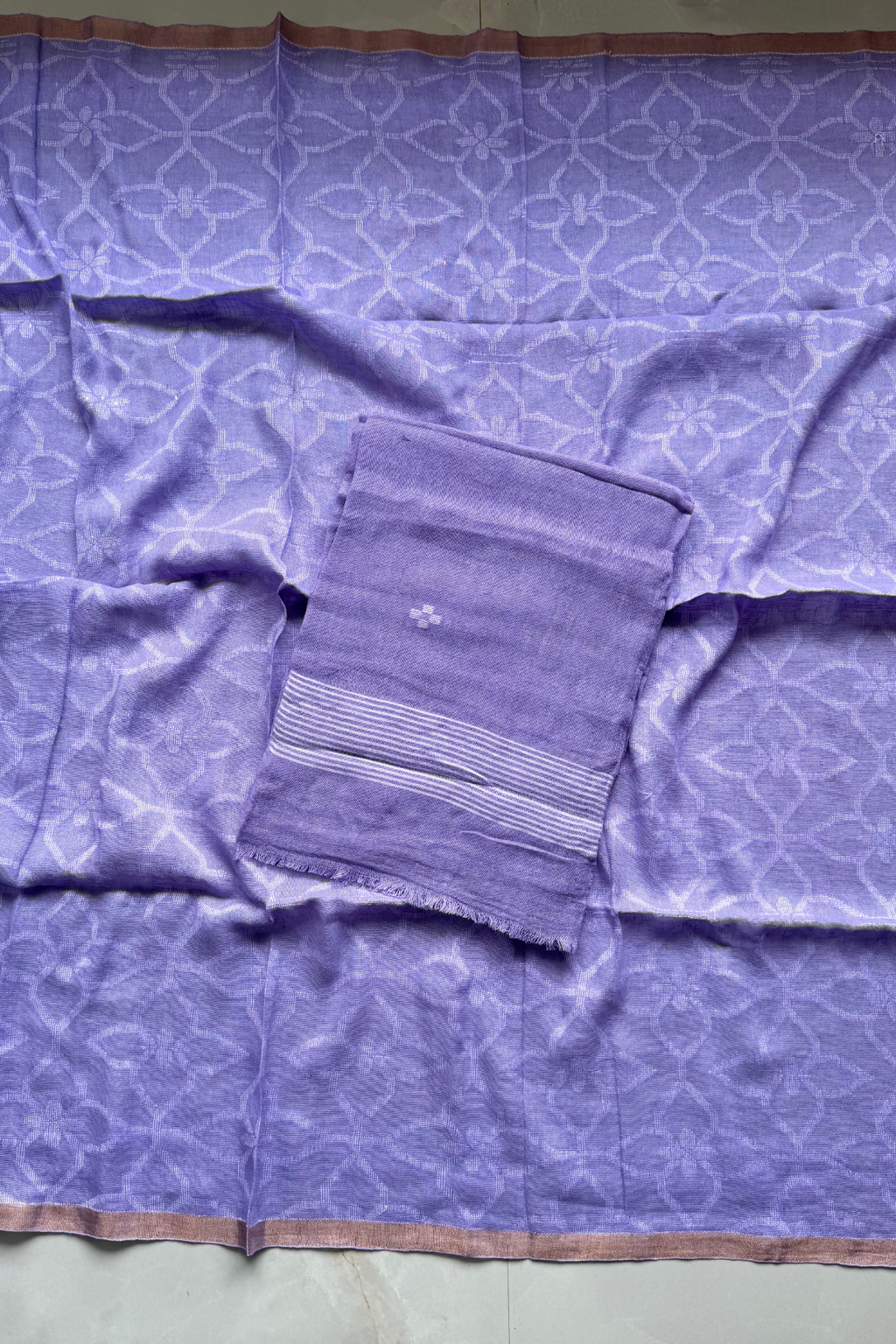 Cotton Jamdani 2 Pc Set – Pastel Purple