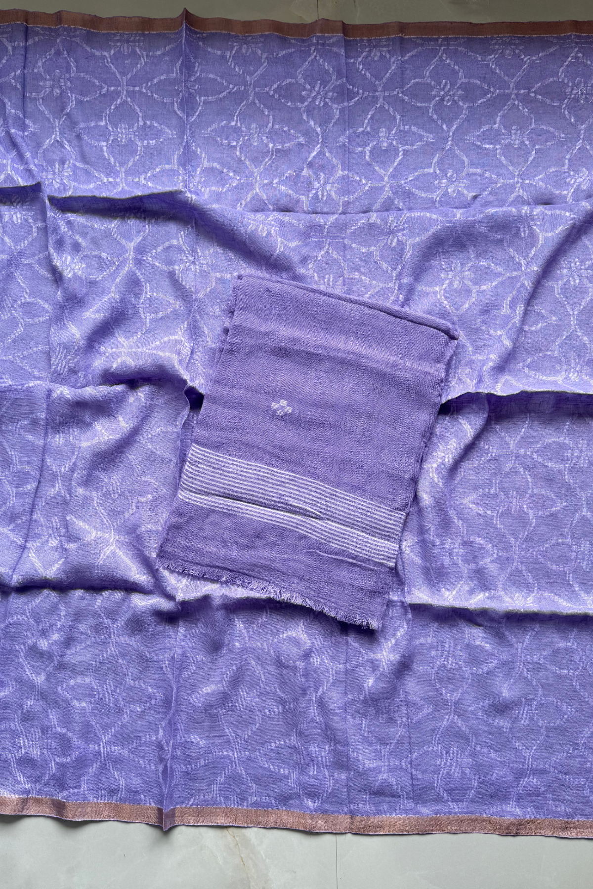 Cotton Jamdani 2 Pc Set – Pastel Purple