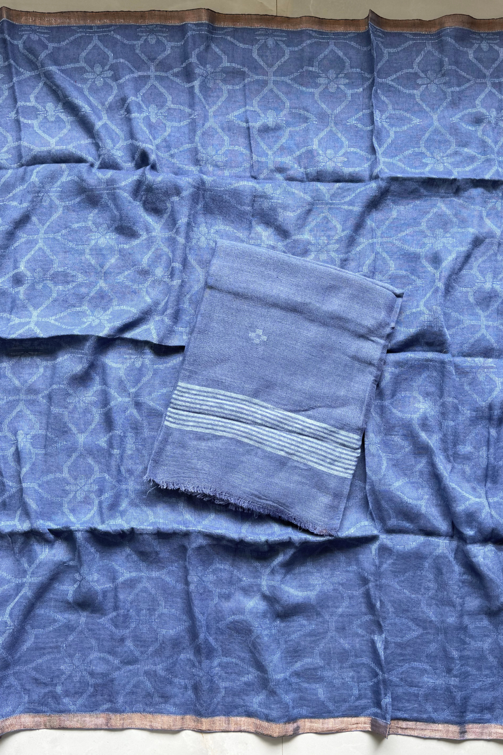 Cotton Jamdani 2 Pc Set – pastel Blue