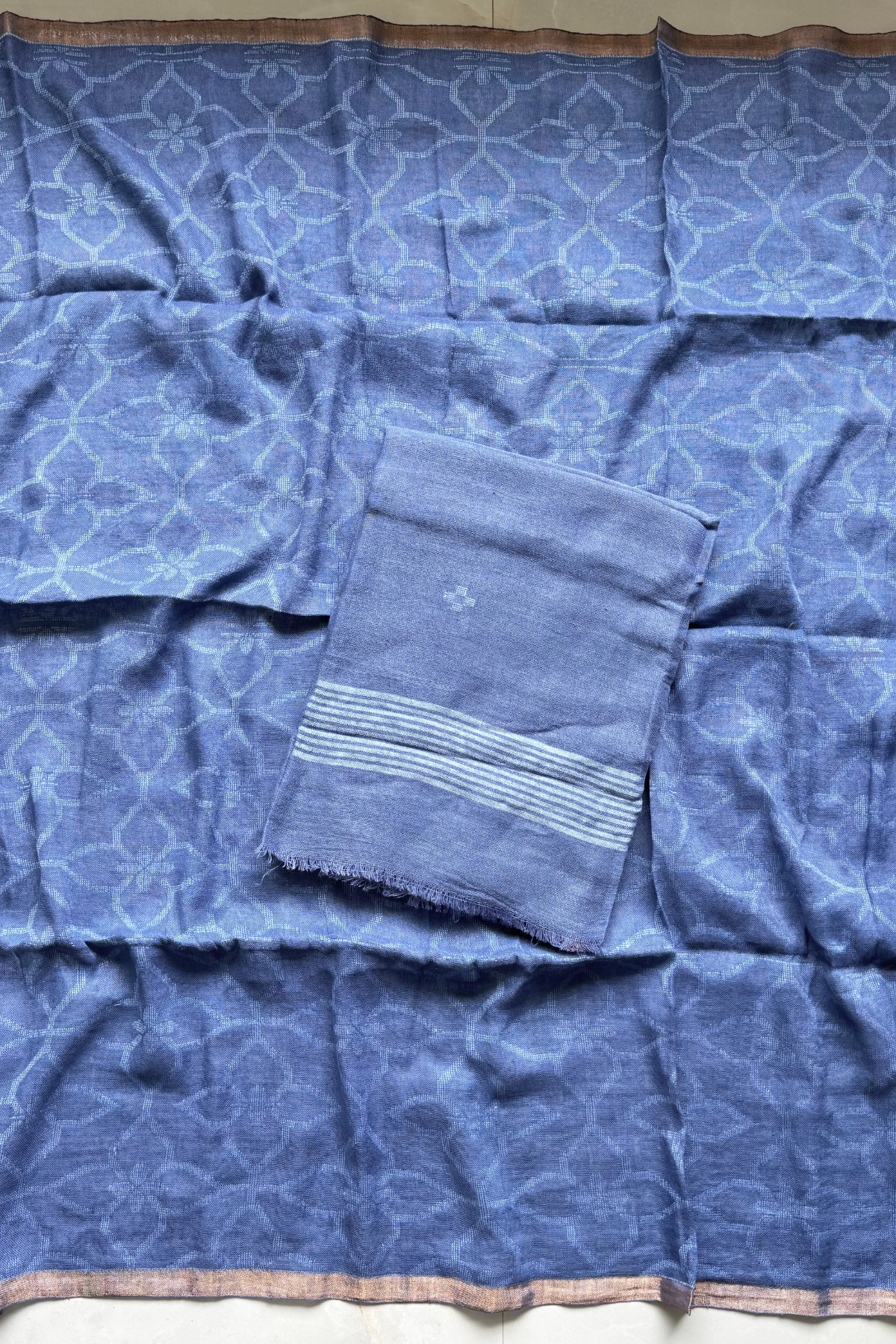 Cotton Jamdani 2 Pc Set – pastel Blue