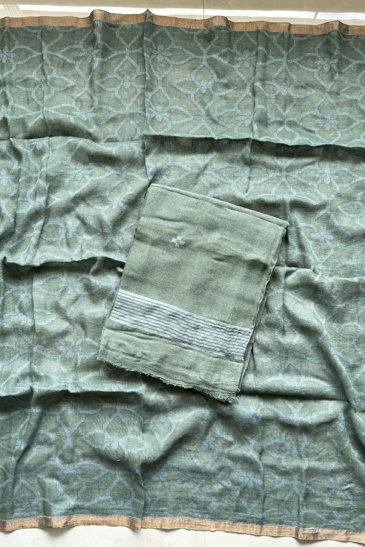 Cotton Jamdani 2 Pc Set – Sage Green