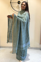 Cotton Jamdani 2 Pc Set – Sage Green