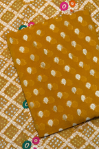 Pure khaddi georgette meenakari bandhej -  Mustard Yellow