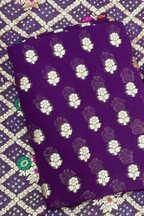 Pure khaddi georgette meenakari bandhej -  Purple Wine