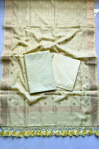 Pure Mul Chanderi With Kadwa Weaving - Pastel Lemon Yellow