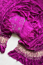 Pure gajji silk ombre dying with rai bandhej - magenda color