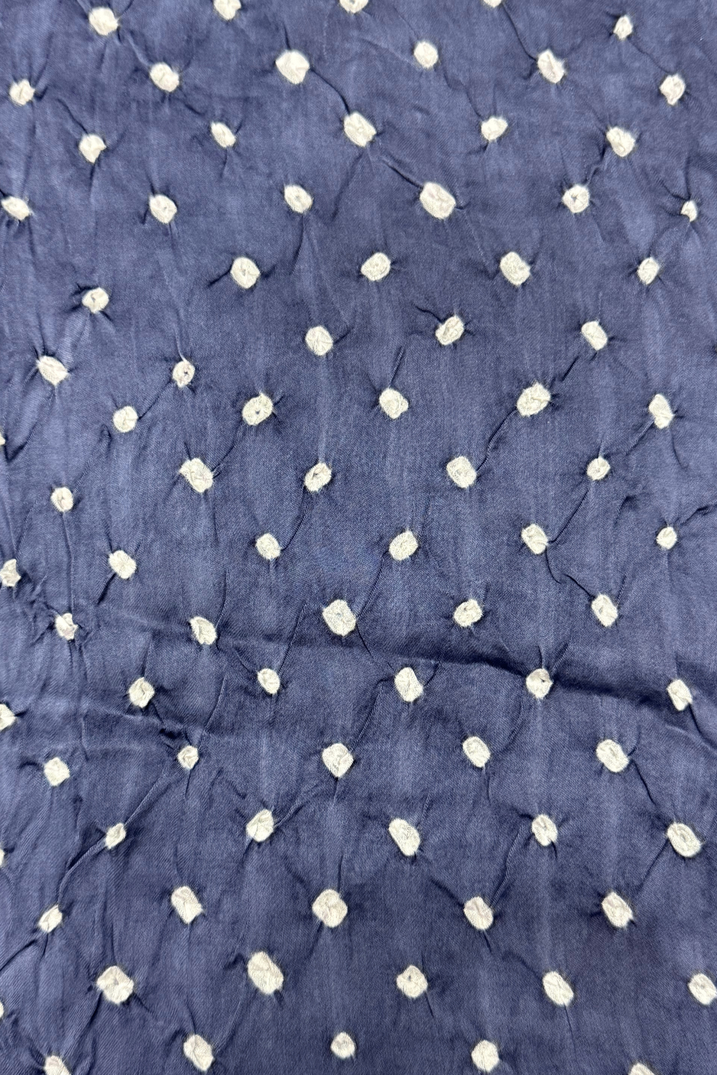 Bandhej With Kalamkari Print - 3 pc Unstiched Suit Set - Gray & Musttard Yellow
