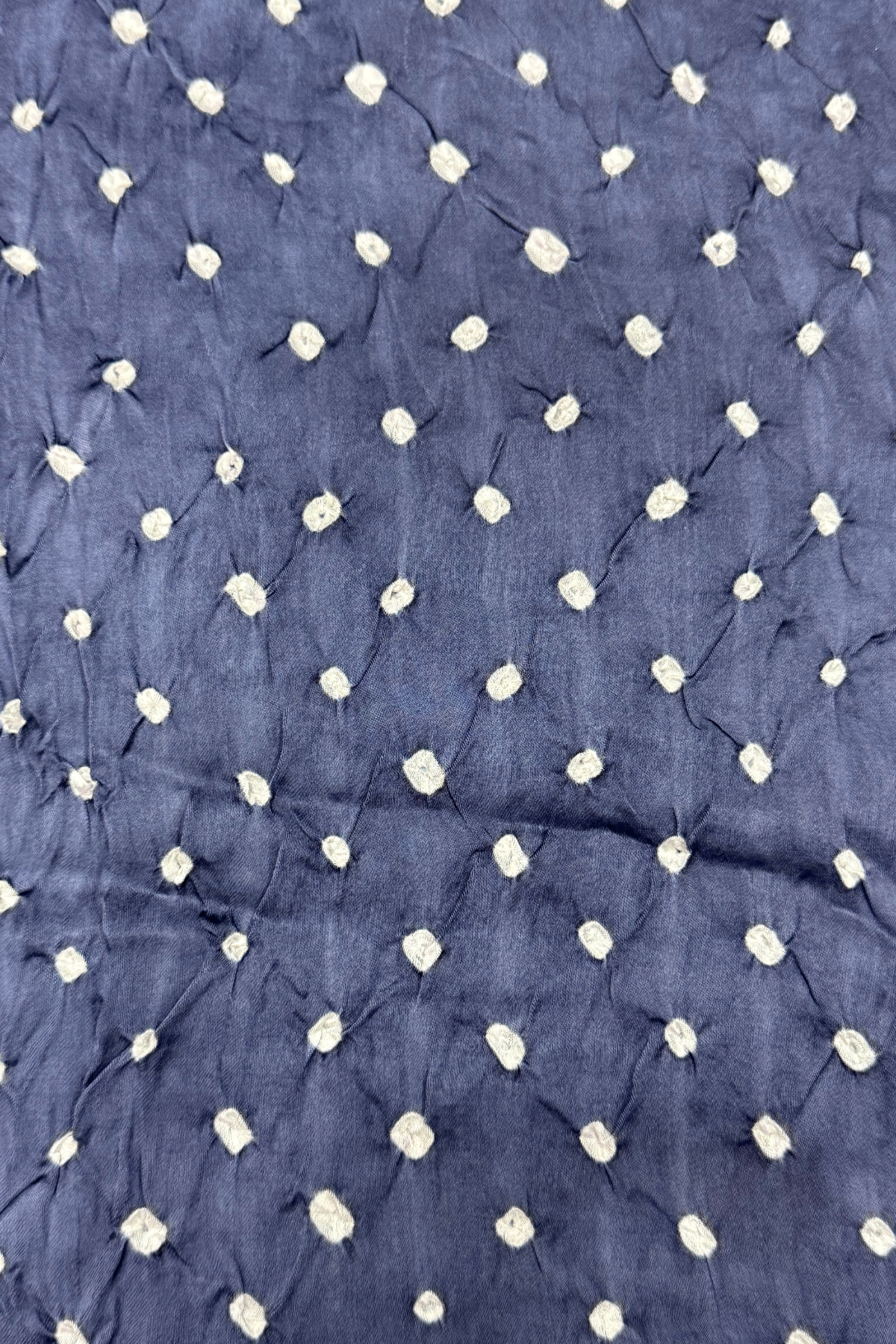 Bandhej With Kalamkari Print - 3 pc Unstiched Suit Set - Gray & Musttard Yellow