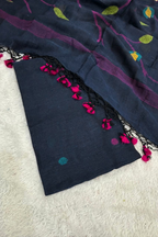 Linen Jamdani 2 Pc Set – Navy blue