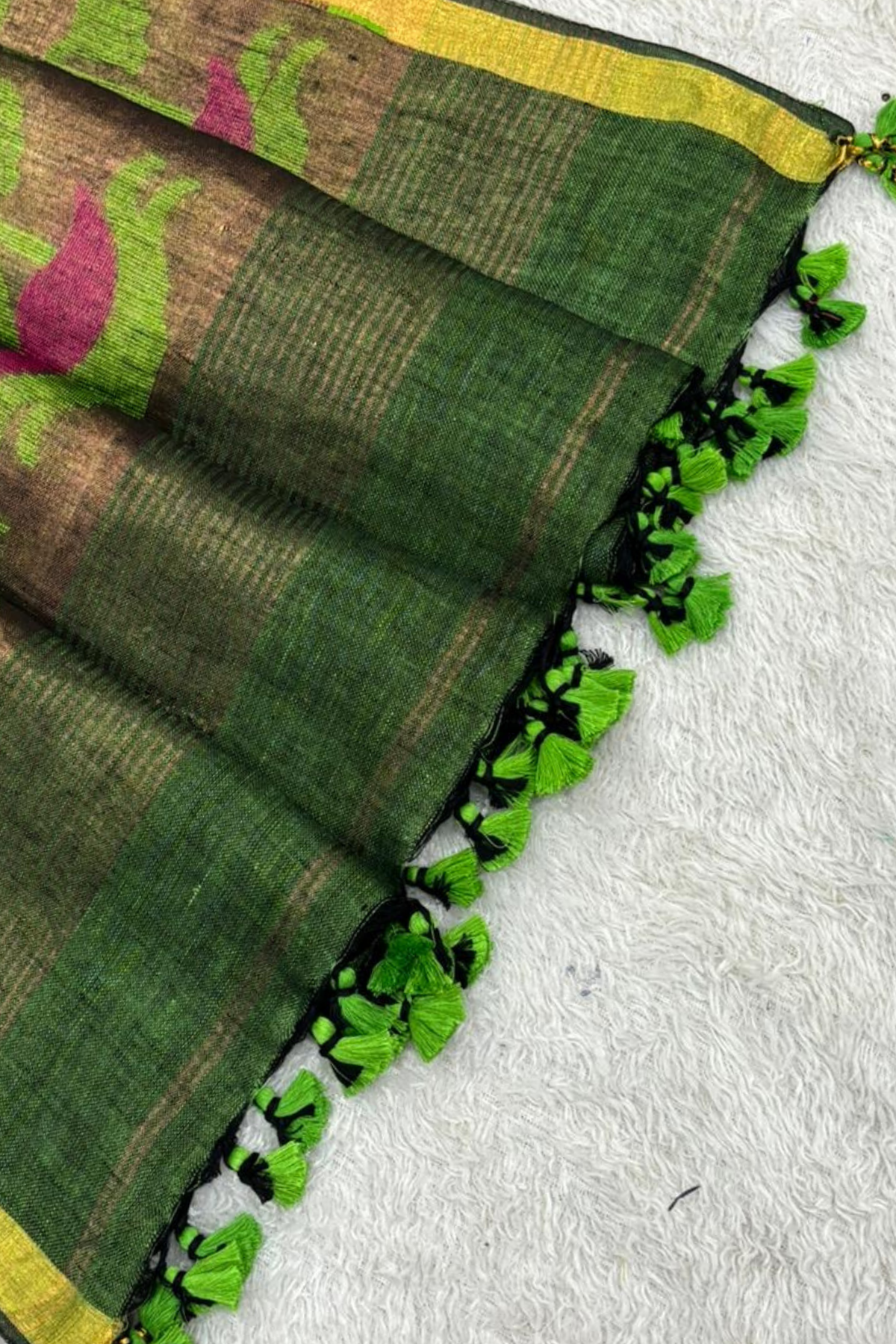 Linen Jamdani 2 Pc Set – Light Green