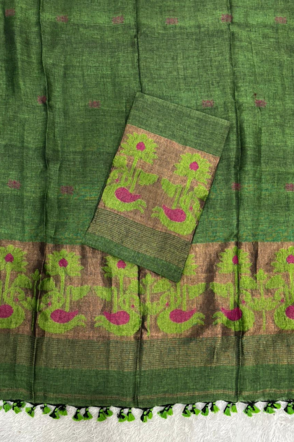 Linen Jamdani 2 Pc Set – Light Green