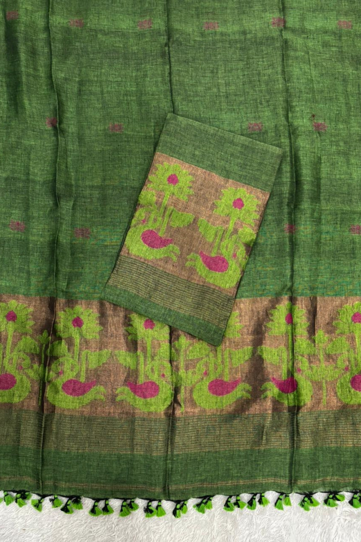 Linen Jamdani 2 Pc Set – Light Green