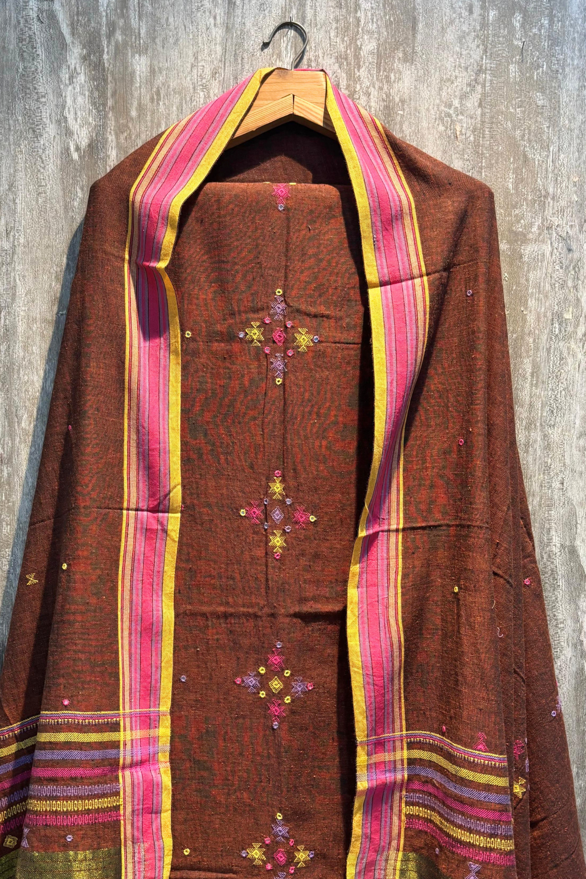 Bhujodi(Kala Cotton)3 piece suit set - Rust Orange