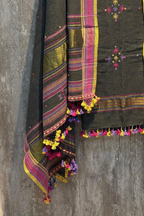 Bhujodi(Kala Cotton)3 piece suit set - Gray