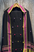 Bhujodi(Kala Cotton)3 piece suit set - Black