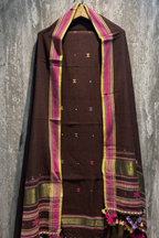Bhujodi(Kala Cotton)3 piece suit set - Coffee Brown