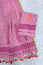 Jayshree Linen Jamdani 2 Pc Set – Light Pink