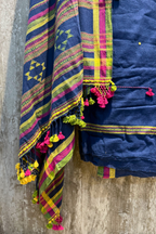 Bhujodi(Kala Cotton)3 piece suit set - Blue
