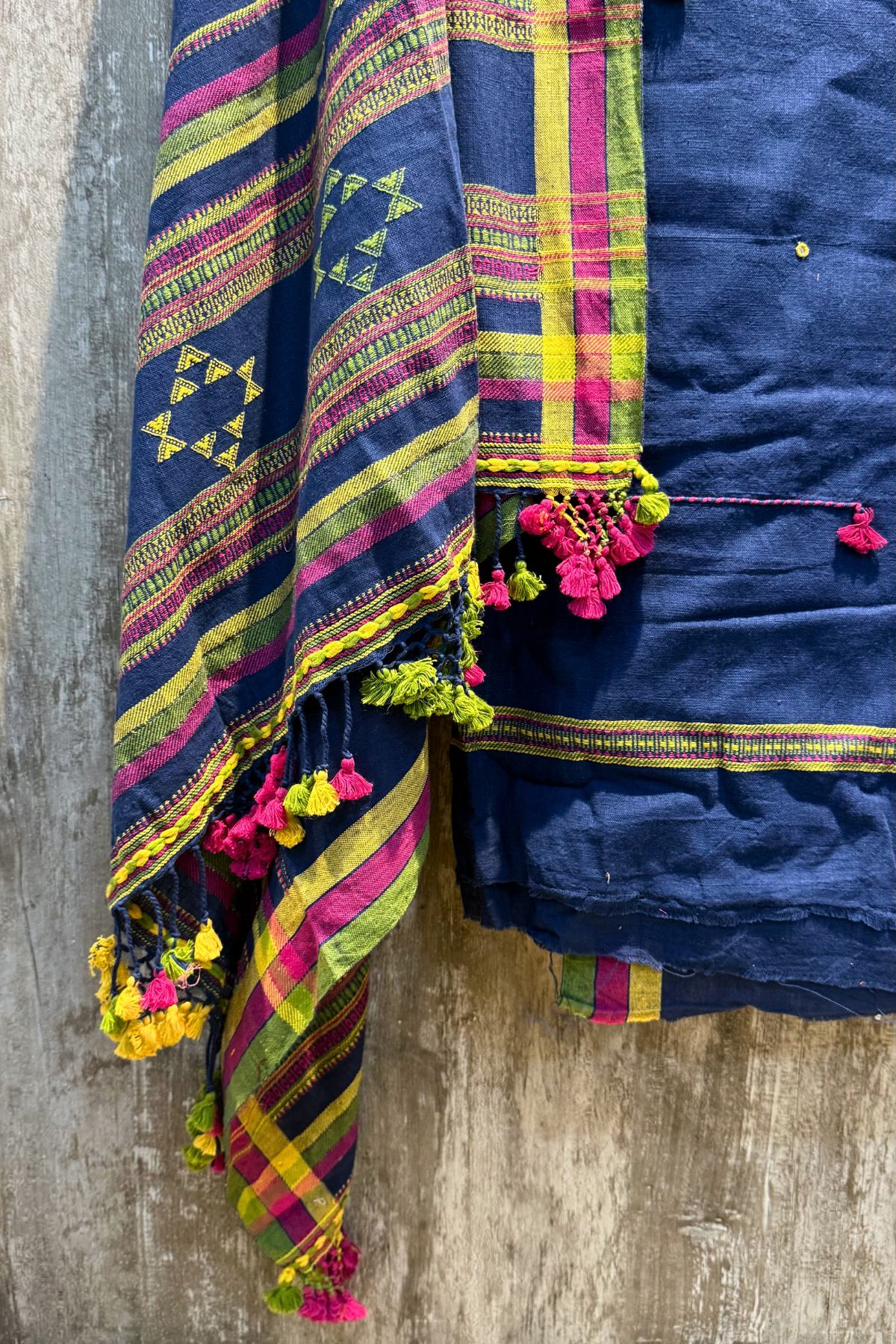 Bhujodi(Kala Cotton)3 piece suit set - Blue