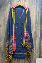 Bhujodi(Kala Cotton)3 piece suit set - Blue