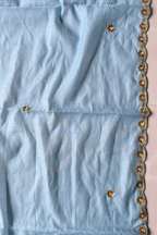 Pure Mul Chanderi Kadwa Weaving With Handwork  - Light Blue