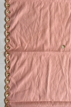 Pure Mul Chanderi Kadwa Weaving With Handwork  - Light Peach