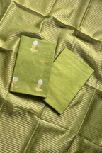Pure Mul Chanderi With Kadwa Weaving - Olive Green