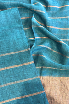 Jayshree Linen Jamdani 2 Pc Set – Teal Blue
